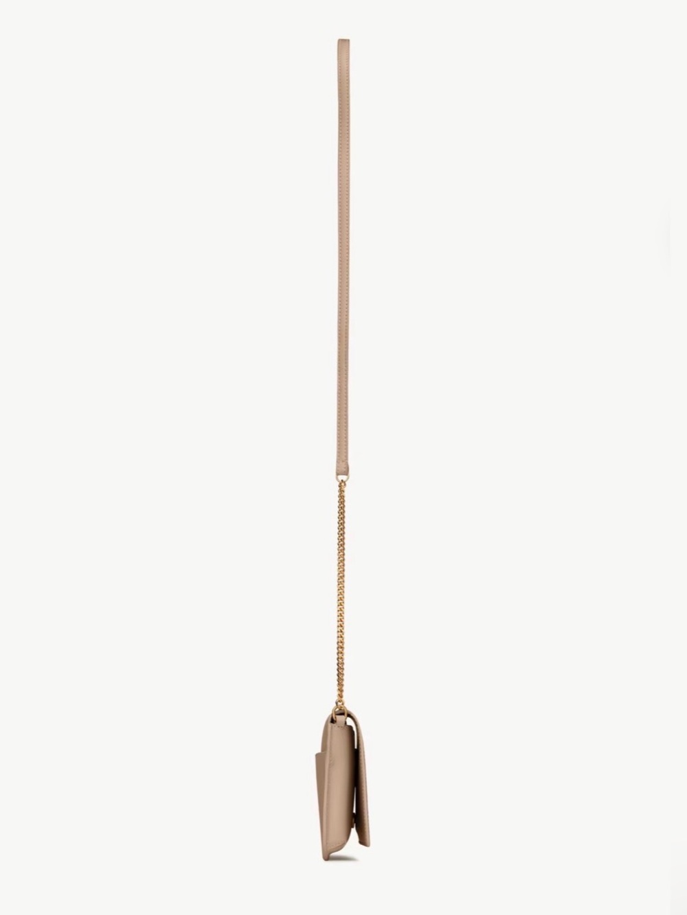 Saint Laurent Cassandre Phone Holder Crossbody Bag in Dark Beige - Picture 13 of 15